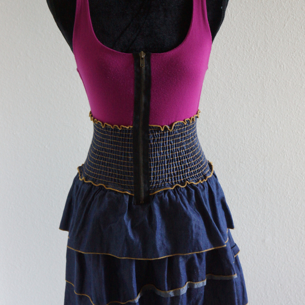 Cute zipper front demin dress